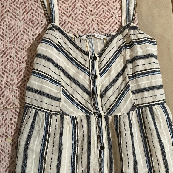 👗 Zara Sleeveless 100% Cotton Maxi Dress Multicolor Size: Medium - Picture 2 of 16